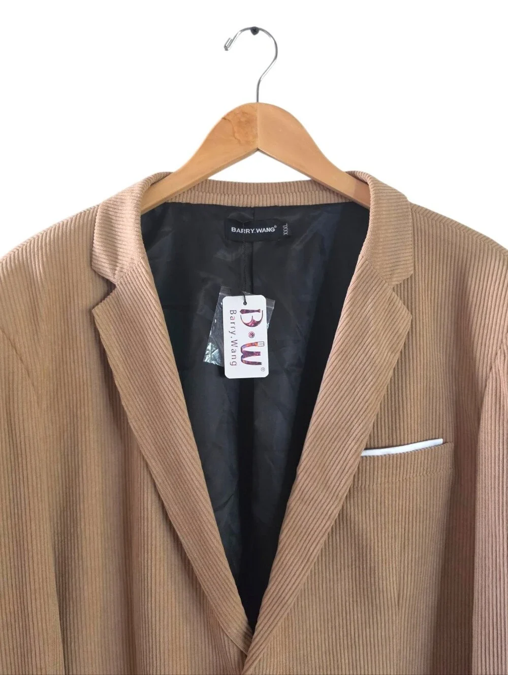 Barry Wang Vintage Corduroy Blazer Jacket Business Casual Sport Coat Professor